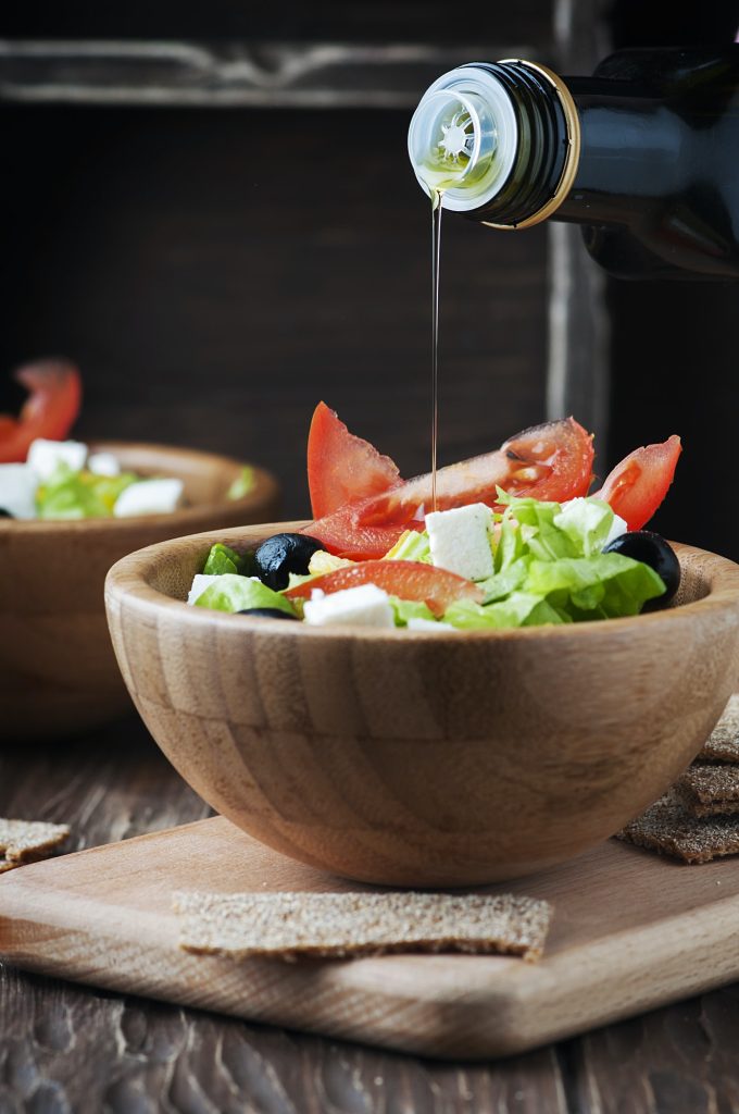 Fresh Greek salad with olive oil